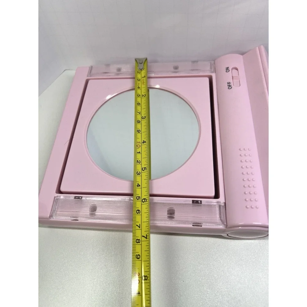 Lighted Vanity Mirror Pink Makeup‎ Mirror Folding Travel Light Up Y2K Handheld